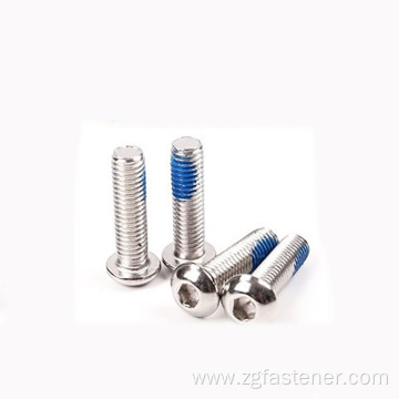 Stainless steel screw with nylon patch thread locking screw with nylon patch